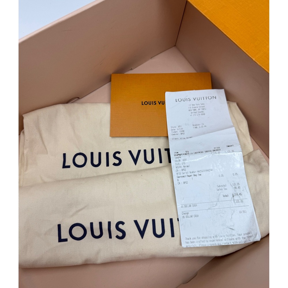 Louis Vuitton Footprint Soccer Sneaker Green Fits 9 US 7 LV - Picture 10 of 10